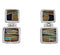 Multicolor Inlay Sterling Silver Post Dangle Earrings FX31008