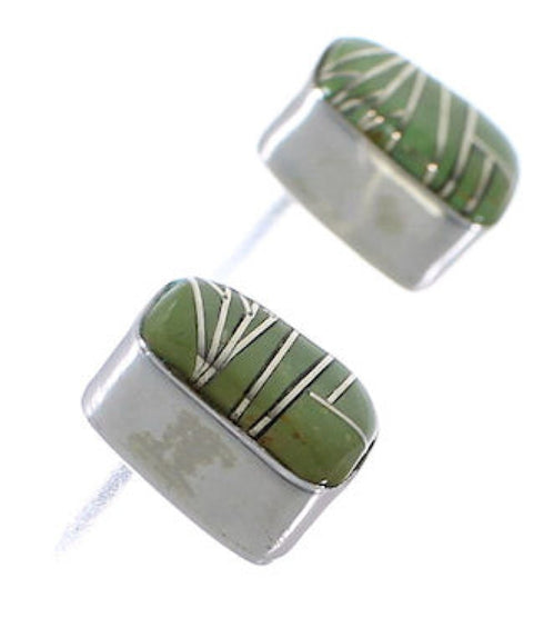 Southwest Sterling Silver Turquoise Inlay Post Earrings FX31016