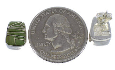 Southwest Sterling Silver Turquoise Inlay Post Earrings FX31016