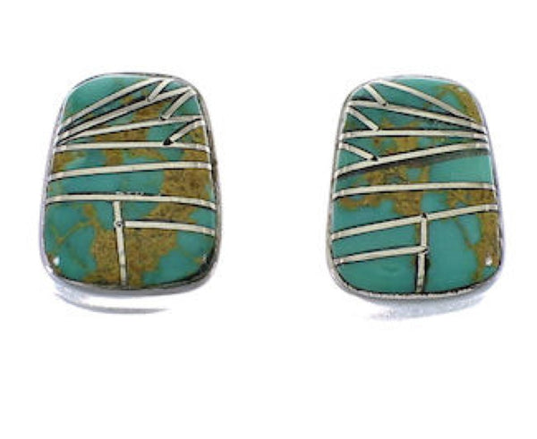 Sterling Silver Turquoise Inlay Post Earrings FX31017