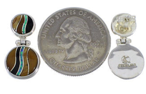 Multicolor Sterling Silver Southwest Earrings FX31030