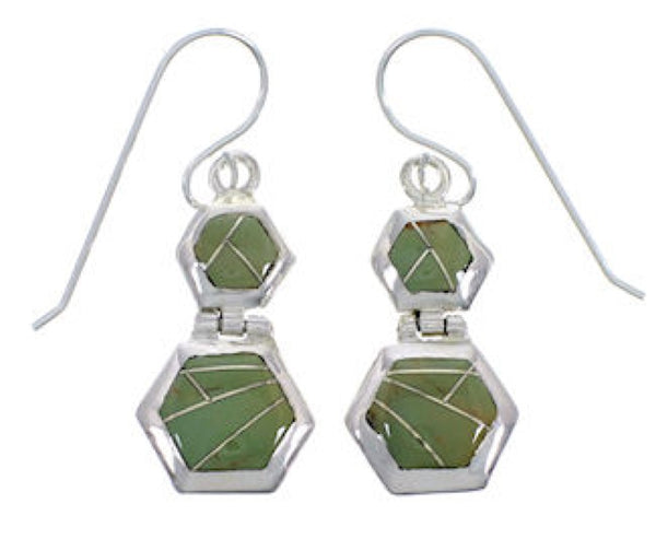 Sterling Silver Southwest Turquoise Hook Dangle Earrings FX31033