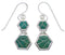 Southwest Turquoise Sterling Silver Hook Dangle Earrings FX31035