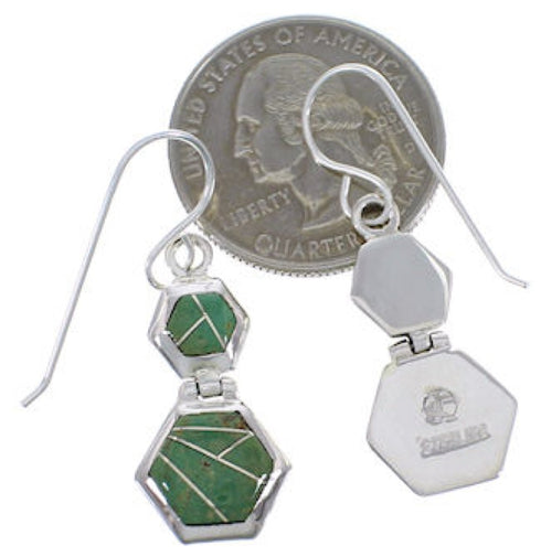 Turquoise Sterling Silver Hook Dangle Earrings FX31037