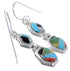 Multicolor Southwest Sterling Silver Hook Dangle Earrings FX31041