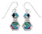 Multicolor Inlay Silver Hook Dangle Earrings FX31042