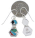 Multicolor Inlay Silver Hook Dangle Earrings FX31042