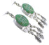 Southwestern Turquoise Feather Silver Post Dangle Earrings PX28901