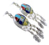 Sterling Silver Southwest Feather Multicolor Jewelry Earrings PX28913