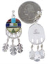 Sterling Silver Southwest Feather Multicolor Jewelry Earrings PX28913