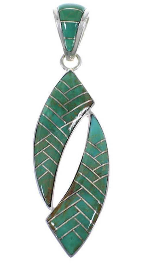 Turquoise Inlay And Silver Jewelry Pendant PX28969