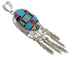 Sterling Silver And Multicolor Feather Pendant PX28998