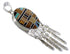 Southwest Multicolor Inlay Sterling Silver Feather Pendant PX28999