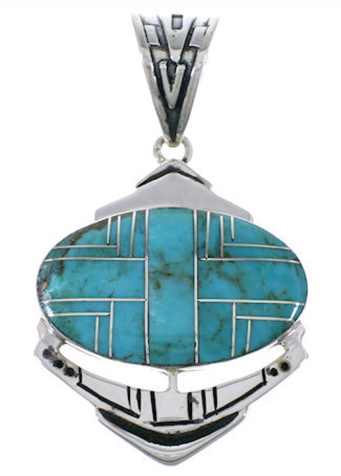 Turquoise And Genuine Sterling Silver Pendant PX29033