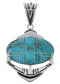 Turquoise And Genuine Sterling Silver Pendant PX29033