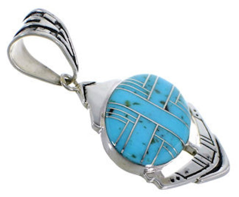 Sterling Silver Turquoise Inlay Jewelry Pendant PX29043