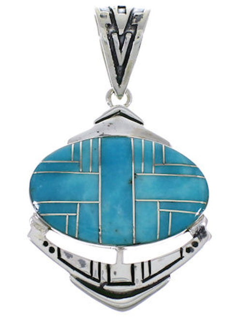 Genuine Sterling Silver And Turquoise Pendant PX29044