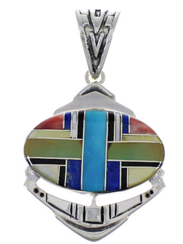 Sterling Silver And Multicolor Southwest Jewelry Pendant PX29055