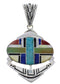 Multicolor Inlay Southwestern Sterling Silver Pendant PX29057