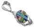 Multicolor Inlay Southwestern Sterling Silver Pendant PX29057