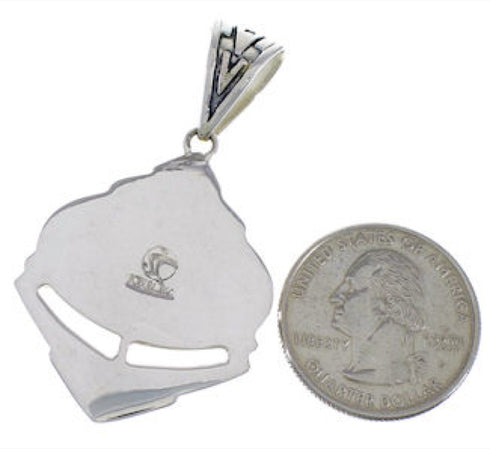 Multicolor Inlay Southwestern Sterling Silver Pendant PX29057