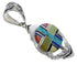 Multicolor Inlay And Genuine Sterling Silver Pendant Jewelry PX29063