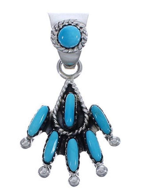 Sterling Silver And Turquoise Southwest Slide Pendant EX30462