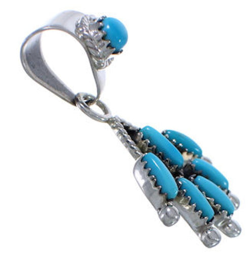 Sterling Silver And Turquoise Southwest Slide Pendant EX30462