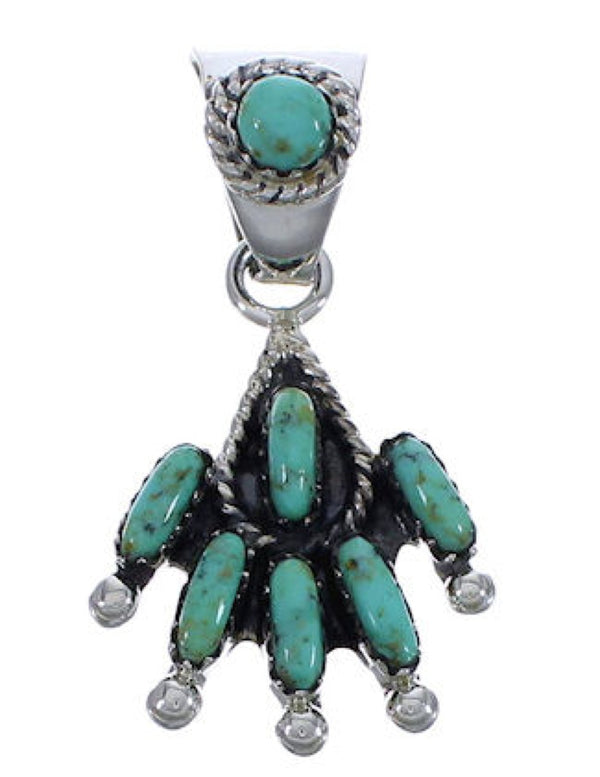 Southwest Sterling Silver And Turquoise Pendant EX30464