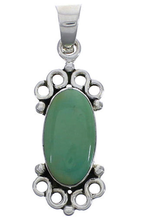 Turquoise And Genuine Sterling Silver Slide Pendant EX30473