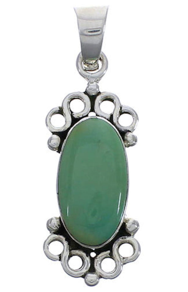 Turquoise And Genuine Sterling Silver Slide Pendant EX30473