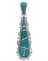 Turquoise Inlay Southwest Sterling Silver Pendant EX30514