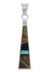 Tiger Eye And Multicolor Inlay Southwest Silver Pendant EX30526
