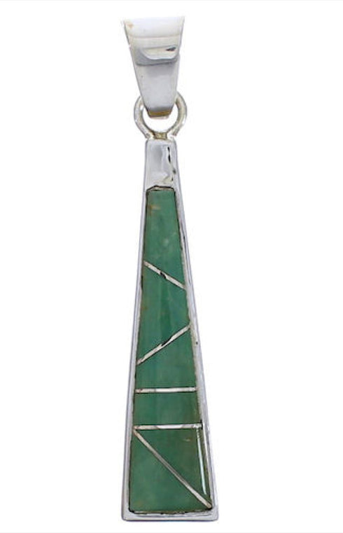 Turquoise And Genuine Sterling Silver Slide Pendant EX30535