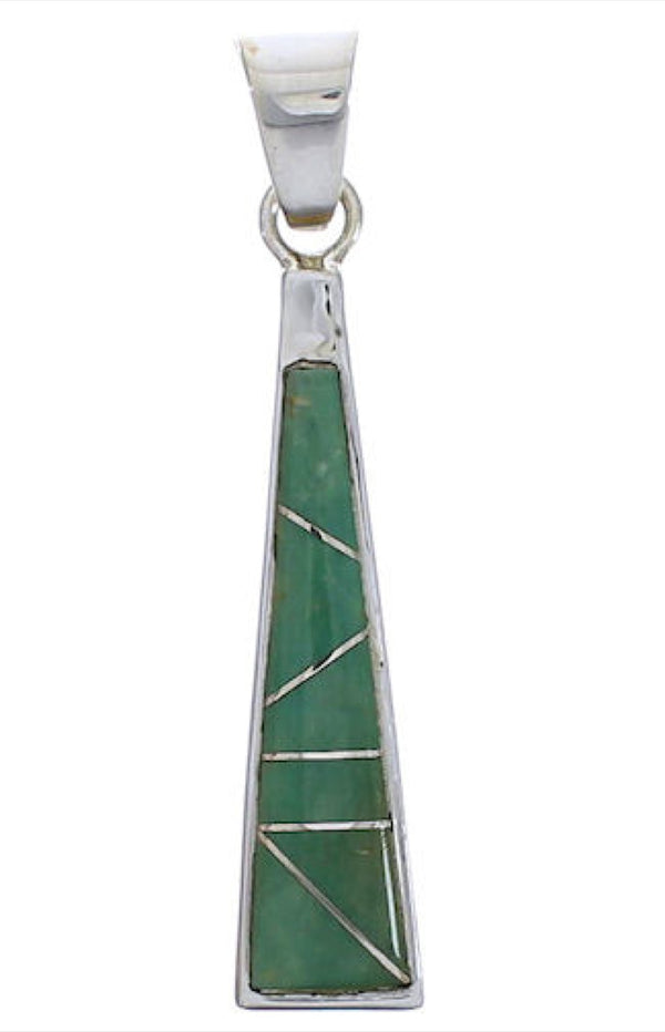 Turquoise And Genuine Sterling Silver Slide Pendant EX30535