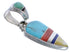 Multicolor Inlay Southwest Sterling Silver Pendant EX30537