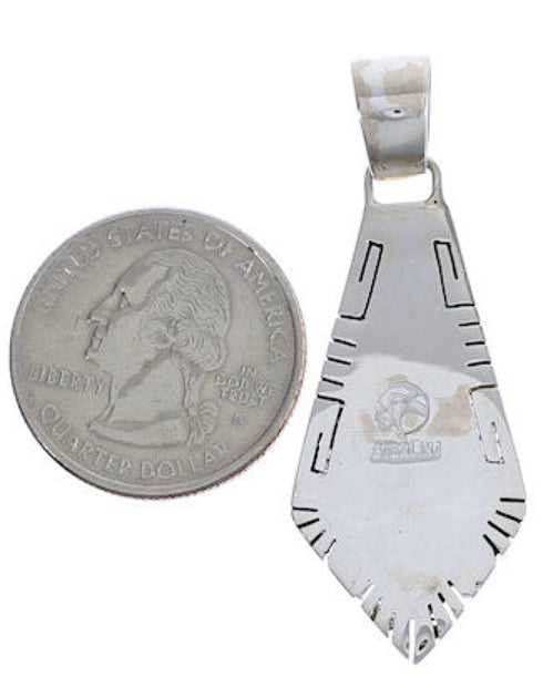 Turquoise Inlay Southwest Sterling Silver Pendant EX30563
