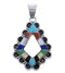 Southwest Multicolor Inlay Sterling Silver Pendant EX30585