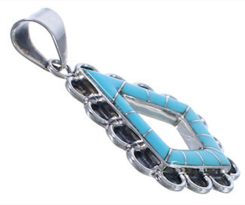 Genuine Sterling Silver And Turquoise Jewelry Pendant EX30589