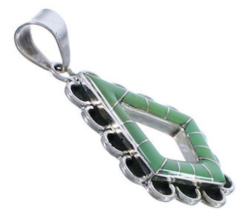 Turquoise Inlay Sterling Silver Slide Pendant EX30594