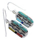 Southwest Multicolor Sterling Silver Hook Dangle Earrings EX28744