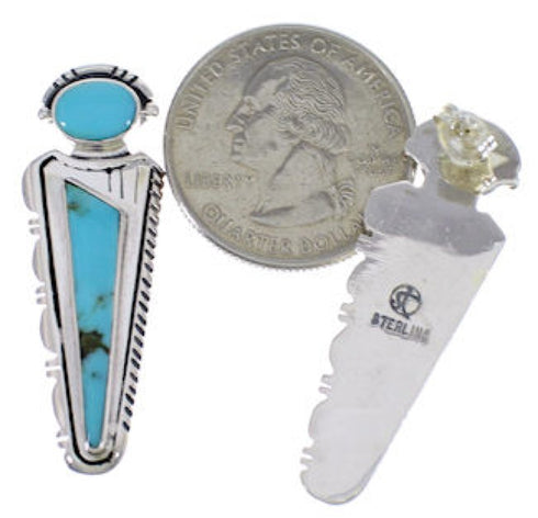 Turquoise Southwest Jewelry Sterling Silver Post Earrings EX28746