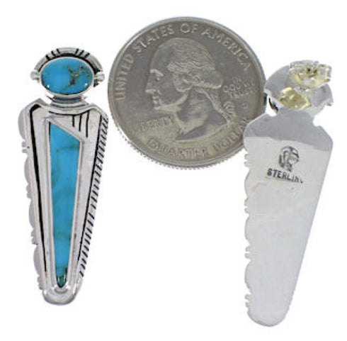 Turquoise And Genuine Sterling Silver Post Earrings Jewelry EX28748