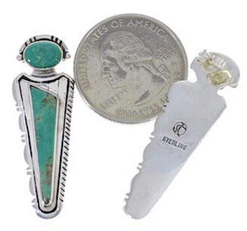 Genuine Sterling Silver Turquoise Inlay Post Earrings Jewelry EX28750