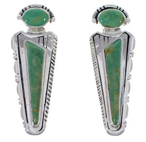Turquoise Southwestern Silver Post Earrings EX28753