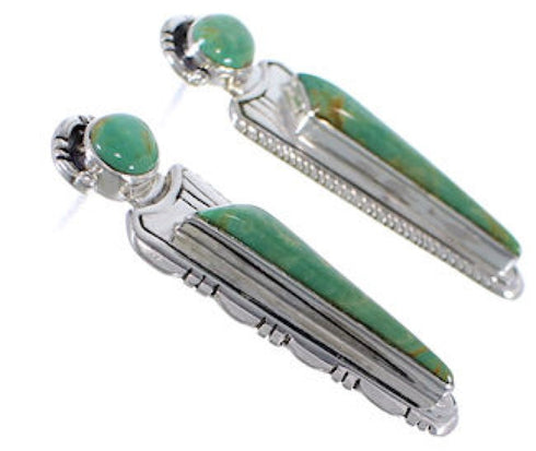 Turquoise Southwestern Silver Post Earrings EX28753