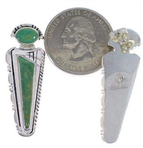 Turquoise Southwestern Silver Post Earrings EX28753