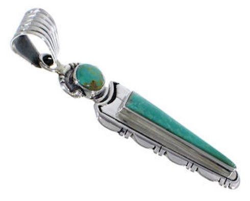 Southwest Sterling Silver Turquoise Slide Pendant EX28758