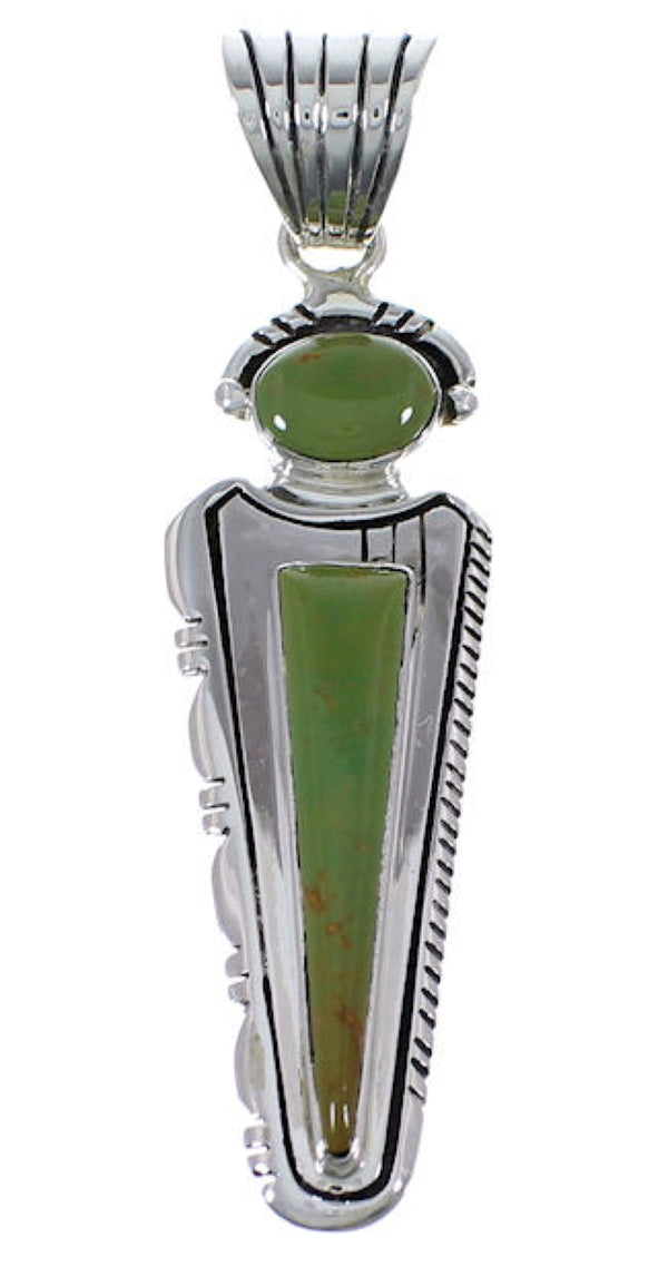 Turquoise Inlay Jewelry Sterling Silver Pendant EX28763