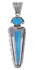 Southwest Jewelry Turquoise Inlay Silver Pendant EX28771